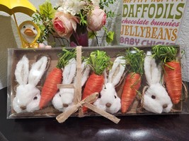 Easter Sisal Straw Natural Bunny Rabbits Carrots Garland Home Decor 5FT  - £25.69 GBP