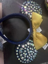 Disney Blue Sparkle Ears With Yellow Bow New - $18.70