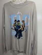 TLC Band Women’s Shirt Size M 1992 Long Sleeve Tan Beige W Graphic Bust 40” - £6.05 GBP