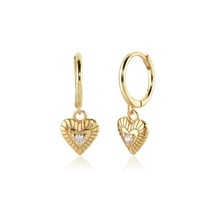 CCFJOYAS 100% 925 Silver Retro Heart-shaped Small Hoop Earrings for Women Europe - £16.42 GBP