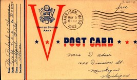 Ww Ii United States Army Air Forces &quot;V&quot; For Victory 1943 Postcard BK50 - £6.21 GBP