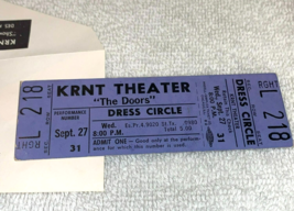 The Doors Original 1967 Unused Concert Ticket Krnt Theatre Jim Morrison Iowa Usa - £217.26 GBP