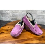 Ugg Australia Slippers Women 7M Ansley Shoes Purple Suede Wool Moccasin ... - $60.87 CAD