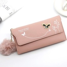 2023 Hot Fashionable New Women Long Wallets  Pure Color  Ball Bow Clutch Bag Wom - £84.61 GBP