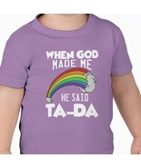 Cotton Jersey Infant Tee &quot;Ta-Da&quot; white graphic - $23.21