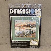 Dimensions No Count Cross-Stitch Kit 3932 Sunny Seaport Color Printed Fabric NOS - $25.73