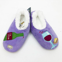 Snoozies Women&#39;s Wine O&#39;Clock Slippers Non Skid Soles Small 5/6 Periwinkle Blue - £10.11 GBP