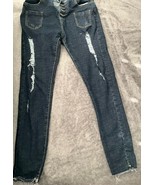 Women&#39;s Low Rise Distressed Jeans Size Large - $10.61 CAD