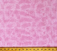 Flannel Polka Dots White on Pink Marbled Cotton Flannel Fabric Print BTY... - $9.95