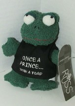 Russ Berrie Plush Home buddies Once a Prince Now toad shirt beanbag terr... - $17.81