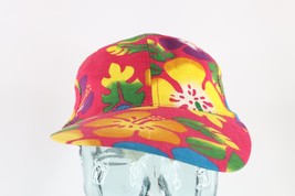 Vintage 90s Streetwear Distressed Rainbow Floral Flower Snapback Hat Cap - £23.26 GBP