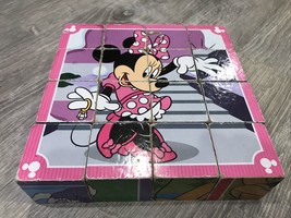 Vintage Disney Mickey &amp; Minnie Mouse, Goofy &amp; Pluto Wood Puzzle Blocks Set - £13.93 GBP