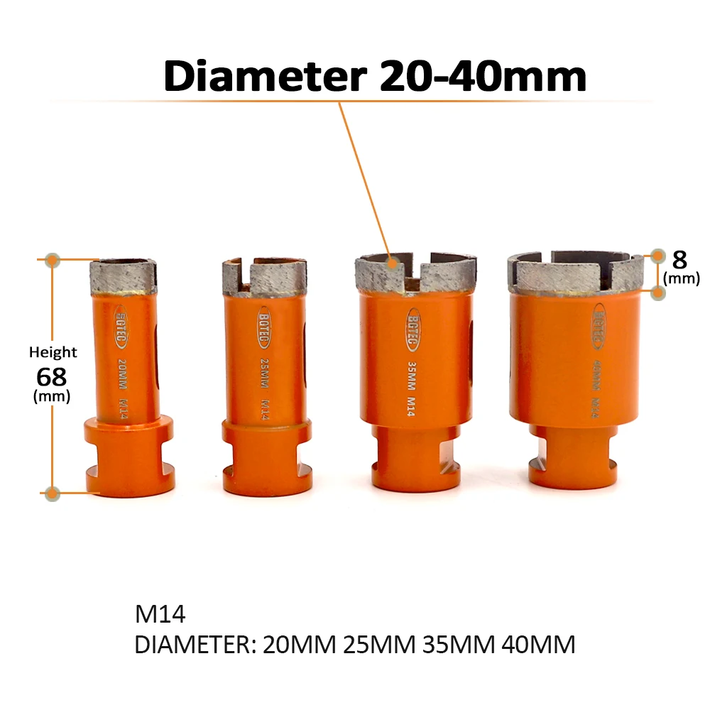 BGTEC 2pcs Diameter 25mm  Welded Drilling Core Bits (Wet) M14 thread for drillin - £131.34 GBP