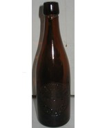 Vintage Amber Brown SW Utter Nassau NY Glass Bottle Prop Vase Barn Dig Dump - €9,41 EUR