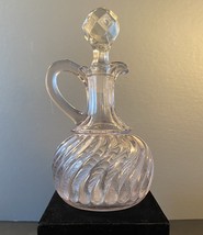 Lovely EAPG Swirled Cruet (Early American Pressed Glass) With Prisomed S... - $20.00