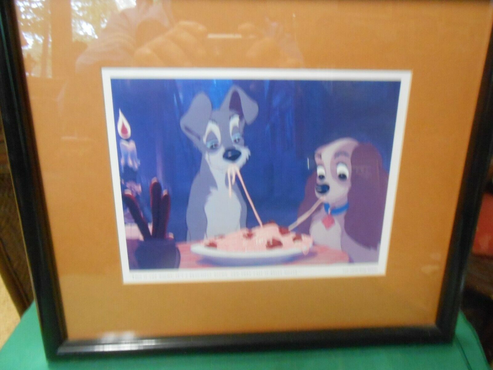 Great Collectible DISNEY Picture- Plastic Frame LADY AND THE TRAMP  15"x12.75" - $15.43