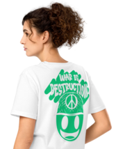 Unisex Organic Mid-Light T-Shirt – War Is Destruction Back Print (White) - $49.99