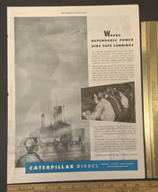 Vintage Print Ad Caterpillar Diesel Ground Control Navy Radarmen 1940s Ephemera - $11.75