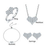 Heart-Shaped Cluster S925 Moissanite 5-piece Jewelry Set - $88.00+