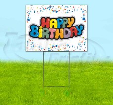 Happy Birthday 18x24 Yard Sign Corrugated Plastic Lawn Business Usa Celebration - £22.60 GBP+