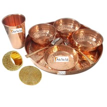Dinnerware Pure Copper Thali Set Dia 12 - £65.36 GBP
