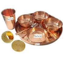 Dinnerware Pure Copper Thali Set Dia 12 - £62.26 GBP