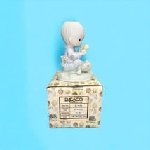 Precious Moments I Believe In Miracles E-7156 1981 Boy With Chick Gift With Box - £8.39 GBP