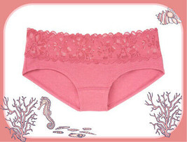 XXL Rose Wide Stretch Lace Waist Cotton Victorias Secret Hiphugger Brief Panty - £8.64 GBP