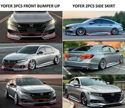 Front Bumper Lip Splitters + Side Skirt Yofer Silver For Honda Accord 20... - £259.49 GBP