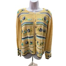 Capacity Women L Embroidered long sleeve button up cardigan granny - $436.89 MXN