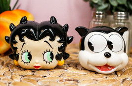 Comical Betty Boop And Bimbo Dog Collectible Ceramic Salt And Pepper Shakers Set - £15.01 GBP