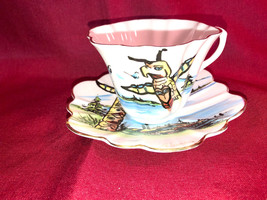 Rosina Tea Cup &amp; Saucer Alaska Totem Motif Mint - £11.79 GBP