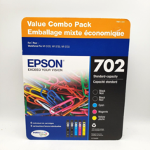 Epson 702 Ink Set 5 Pack T7021-5-SVH Exp 2025+ Genuine OEM Sealed Retail... - $45.49