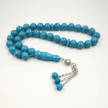 Man&#39;s Misbaha Turquoises Tasbih Muslims prayer beads 33 beads stone Rosary - £18.56 GBP