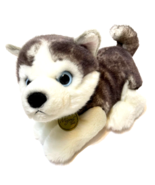 Miyoni Tots Aurora Siberian Husky Plush Stuffed Dog Blue Eyes Brown Whit... - £10.76 GBP