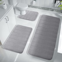 Memory Foam Bath Mat Set, Bathroom Rugs for 3 Pieces - £42.21 GBP