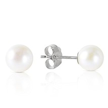 Galaxy Gold GG 14k White Gold Pearl Stud Earrings - £251.78 GBP