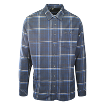 O&#39;Neill Men&#39;s Navy Shirt Redmond Plaid Stretch Flannel White Lined L/S (S23) - £23.00 GBP