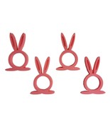 Easter Bunny Rabbit Ears Set of 4 Pink Napkin Rings Holders USA PR202-PNK-4 - $4.99