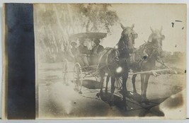 Rppc Victorian Era People Posing in Horse Drawn Carriage c1910 Postcard O12 - £4.75 GBP