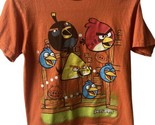 Angry Birds Short Sleeved T shirt Boys Orange Size 10 12  Crew Neck - £4.94 GBP
