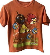 Angry Birds Short Sleeved T shirt Boys Orange Size 10 12  Crew Neck - $6.33