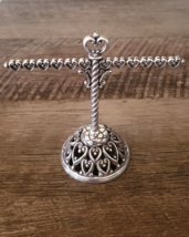 BRIGHTON Treasure Heart Cross Earring Bracelet Ring Holder Stand Tree Silver - £21.57 GBP