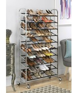 NEW Super Chrome 50 Pair Shoe &amp; Boot Rack,Tower,Storage,Organize, Stand,... - £55.54 GBP