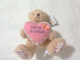 Teddy Bear Feliz Dia Madre Bianca Mothers Day Spanish Heart Floral Butterfly - £11.98 GBP
