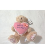 Teddy Bear Feliz Dia Madre Bianca Mothers Day Spanish Heart Floral Butte... - £11.98 GBP