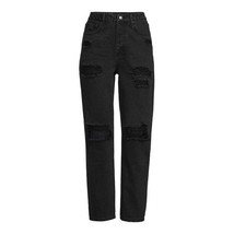 No Boundaries Juniors’ High Rise 90&#39;s Destructed Jeans Black Size 9 - £17.14 GBP