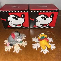 Disney Parks Winnie The Pooh &amp; Eeyore Snowflake Ornament Christmas Glitt... - $38.76