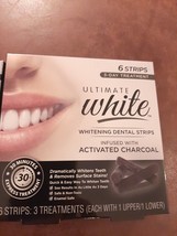2 Boxes Ultimate White Whitening Dental Strip Infused with Charcoal 6 Strips - £9.10 GBP