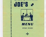 Original Joe&#39;s Menu Taylor St San Francisco California Joe&#39;s Special 1940&#39;s - £200.85 GBP